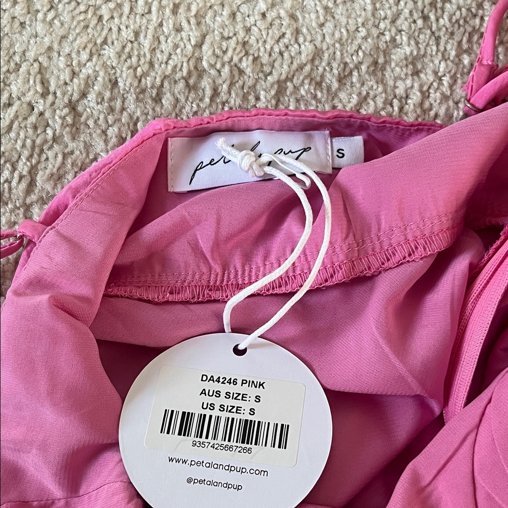 Petal & Pup pink satin midi dress - Picture 2 of 2